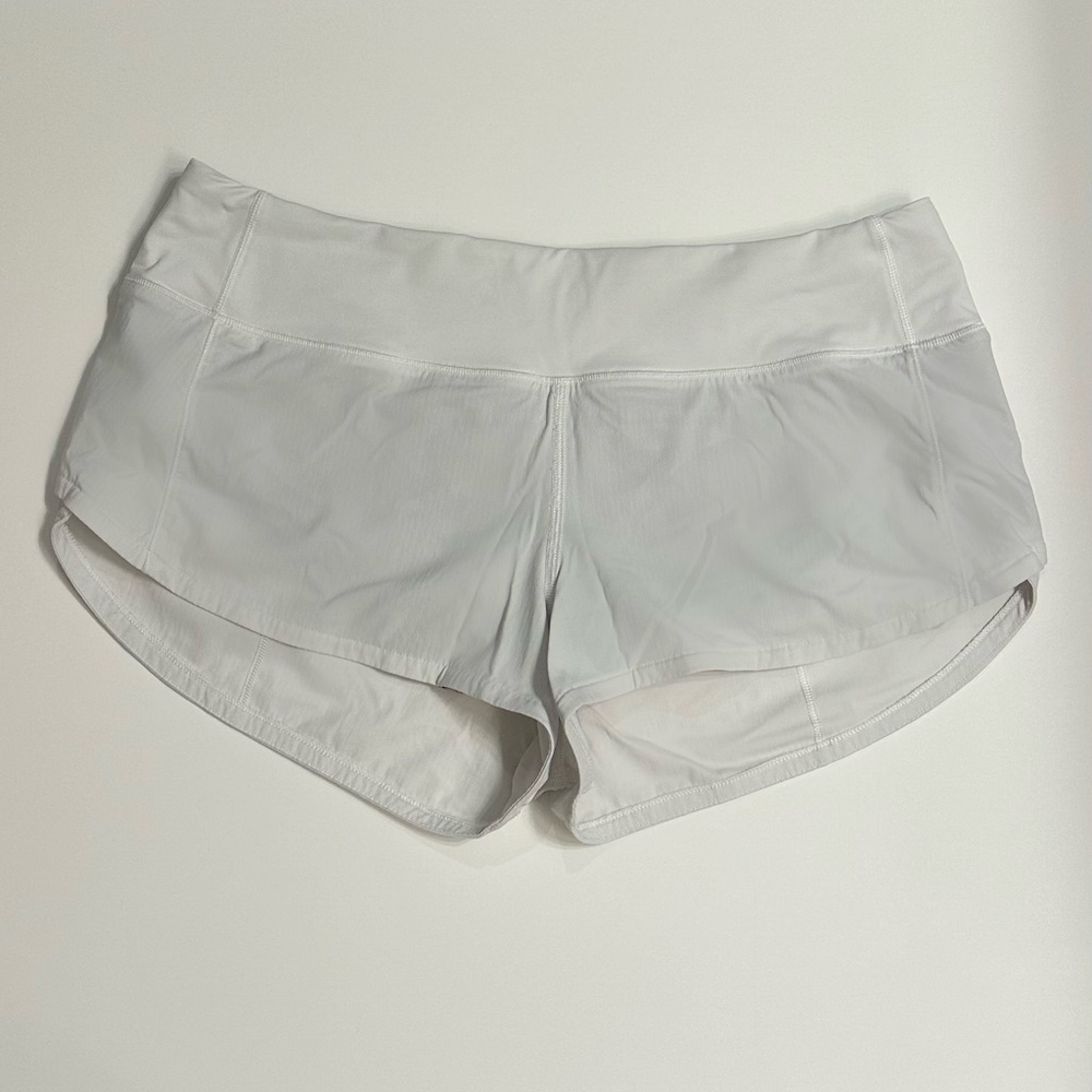 Lululemon White Low-rise Speed Up Shorts